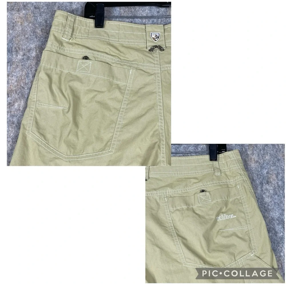 Kuhl Ramblr Khaki Shorts Cargo Gorpcore Outdoor Hiking Workwear Travel - Sz 36